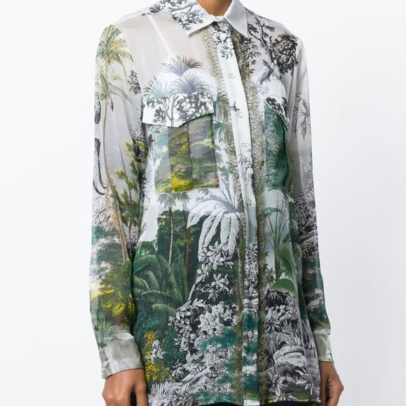 Alberta Ferretti long sleeved gardenia blouse